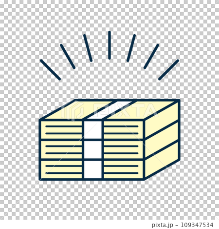 Illustration of a wad of money wrapped in a paper band Illustration of a wad of money wrapped in a paper band 109347534