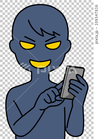 スマホを操作する悪人 スマホを操作する悪人 109347816