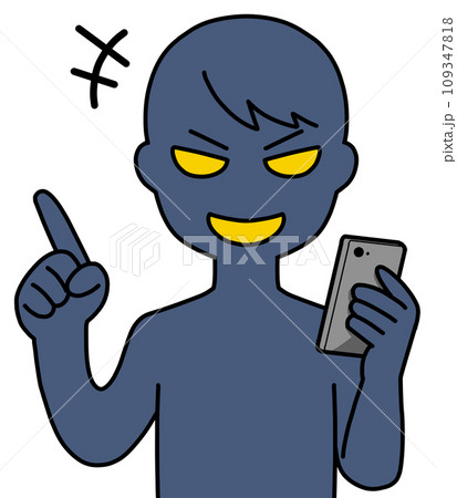 スマホを持って説明する悪人 スマホを持って説明する悪人 109347818