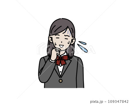 焦って動揺し困った表情をする中高生の女の子 109347842