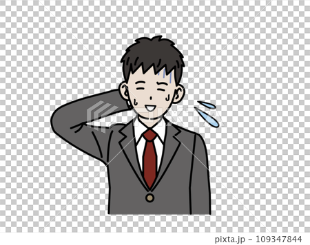 焦って動揺し困った表情をする中高生の男の子 109347844