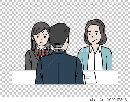 家長、孩子和老師進行三方訪談 109347848