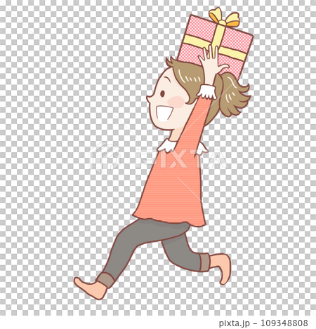 頭上頂著禮物的女孩 109348808