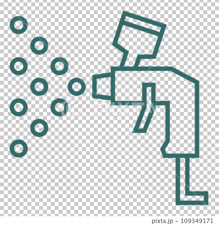 Illustration of an air spray gun that sprays paint for painting 109349171