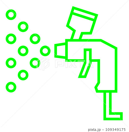 塗料を吹き付けて塗装をするエアスプレーガンのイラスト 109349175