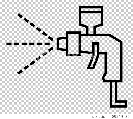 塗料を吹き付けて塗装をするエアスプレーガンのイラスト 塗料を吹き付けて塗装をするエアスプレーガンのイラスト 109349180