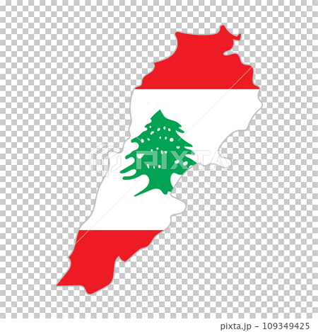 レバノン国旗の地図アイコン。ベクター。 レバノン国旗の地図アイコン。ベクター。 109349425