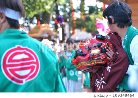 播州姫路の秋祭り 英賀神社の獅子舞 播州姫路の秋祭り 英賀神社の獅子舞 109349464