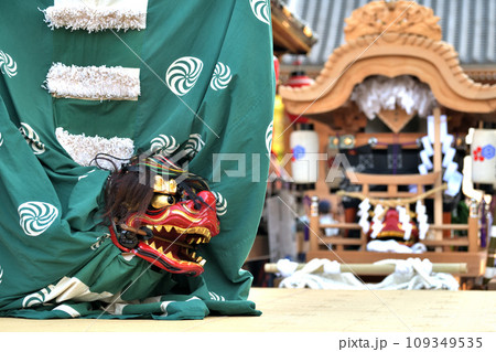 播州姫路の秋祭り　英賀神社の獅子舞　 109349535