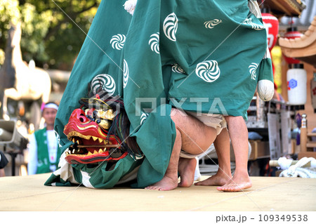 播州姫路の秋祭り　英賀神社の獅子舞　 109349538