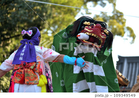 播州姫路の秋祭り 英賀神社の獅子舞 播州姫路の秋祭り 英賀神社の獅子舞 109349549