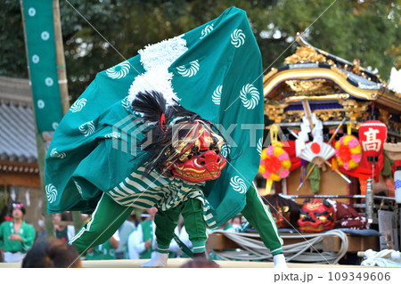 播州姫路の秋祭り　英賀神社の獅子舞　 109349606