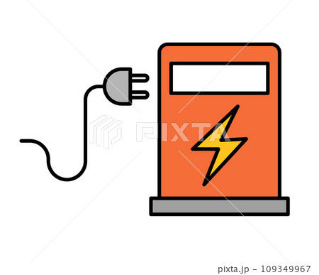 EV充電ステーションとコンセントのアイコン。ベクター。 EV充電ステーションとコンセントのアイコン。ベクター。 109349967