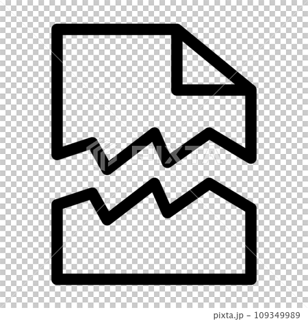 破損したファイルのアイコン。破損したデータ。ベクター。 破損したファイルのアイコン。破損したデータ。ベクター。 109349989