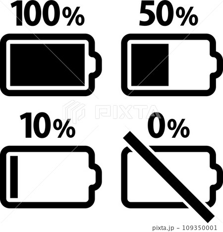 バッテリーの充電残量のアイコンセット バッテリーの充電残量のアイコンセット 109350001