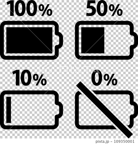 バッテリーの充電残量のアイコンセット バッテリーの充電残量のアイコンセット 109350001