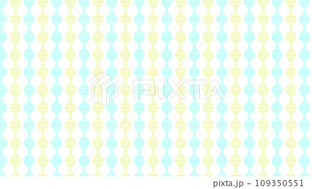 可愛い黄色と水色のグネグネ曲線縞模様16：9 109350551
