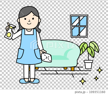 ハウスクリーニング シンプルな人物イラスト ハウスクリーニング シンプルな人物イラスト 109351160