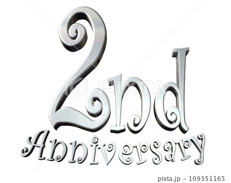 3DCG文字「2nd Anniversary/2周年」シルバー,銀 3DCG文字「2nd Anniversary/2周年」シルバー,銀 109351165