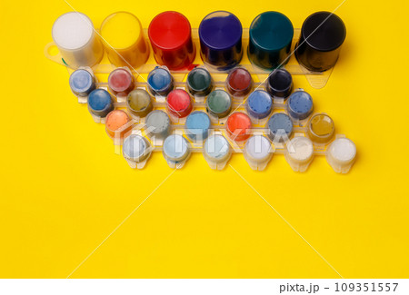 Multi-colored paints for drawing pictures. Finger paints. Art school Multi-colored paints for drawing pictures. Finger paints. Art school 109351557