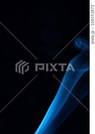 Blue line, blue smoke on a dark background, colourful abstract 109351672