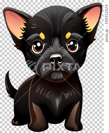 black dog cartoon cute 109352024