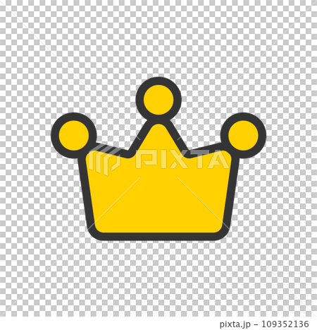 Simple and cute golden crown icon - image material for king/leader/ranking #1 109352136