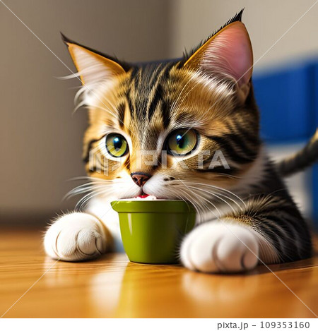 食べている猫 食べている猫 109353160