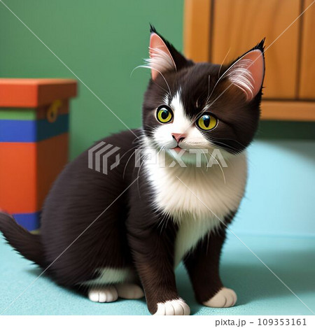 様子を見てる猫 109353161