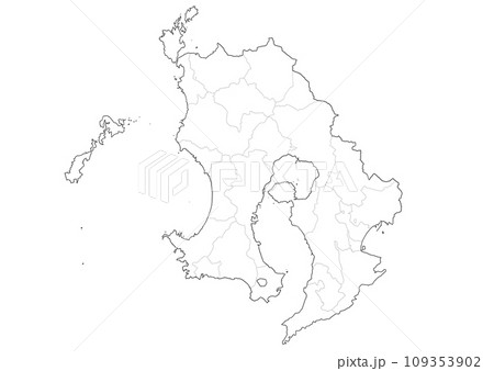 白地図 鹿児島県 白地図 鹿児島県 109353902