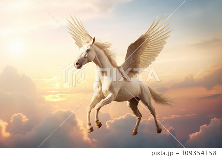 大空を舞う幻想的なペガサス　AI画像 109354158