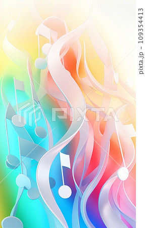 カラフルな音符(タテ）-1 109354413