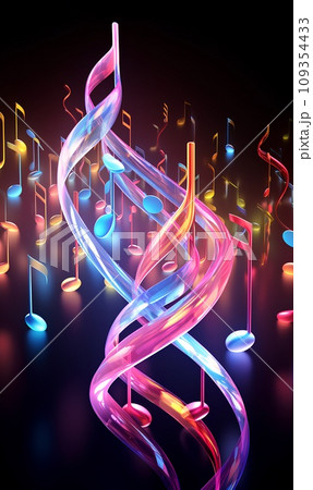 カラフルな音符(タテ）-2 109354433