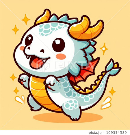 可愛的十二生肖：龍（AI圖像）-插圖素材[109354589] - PIXTA圖庫