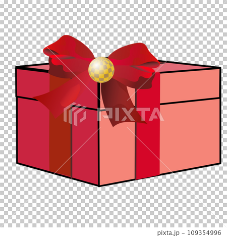 Illustration of a present box with a ribbon Illustration of a present box with a ribbon 109354996