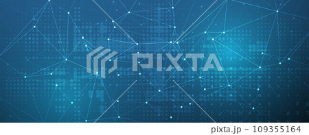 Neural network concept. Connected cells with links. High technology process. Abstract futuristic background. Handmade vector. 109355164