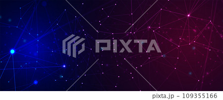 Neural network concept. Connected cells with links. High technology process. Abstract futuristic background. Handmade vector. 109355166
