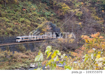 【高山本線】晩秋の奥飛騨を走行する普通列車 【高山本線】晩秋の奥飛騨を走行する普通列車 109355970