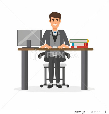 Home office concept, man working from home, student or freelancer. Home office concept, man working from home, student or freelancer. 109356221