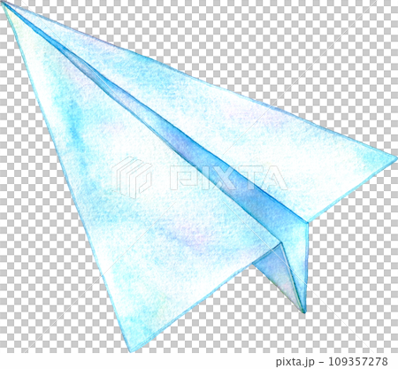 シンプルな紙飛行機の水彩イラスト シンプルな紙飛行機の水彩イラスト 109357278
