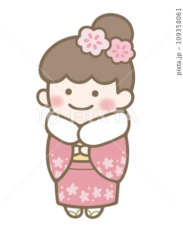 着物姿の女性【背景なし】 109358061