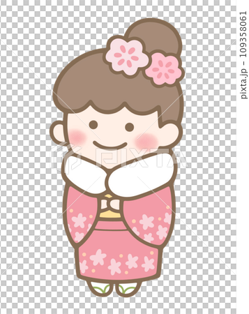 着物姿の女性【背景なし】 109358061