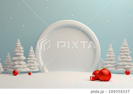 Christmas composition. Copy space. Generative AI 109358337