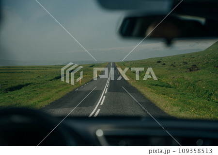 road in iceland the view from the car road in iceland the view from the car 109358513