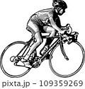 race bicyclist, realistic sketch illustration - vector 109359269