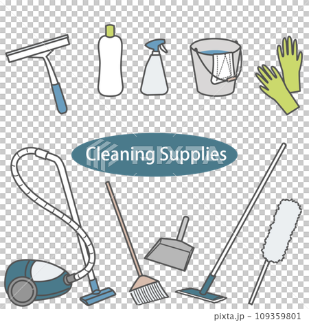 Illustration set of cleaning tools 109359801
