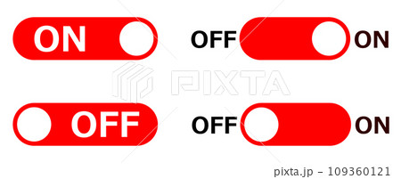 電源の入切やONとOFFを切替えるスライドスイッチのイラスト 109360121