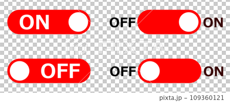 Illustration of a slide switch that turns the power on and off 109360121