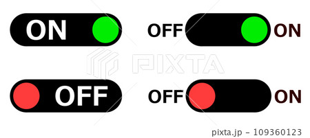 電源の入切やONとOFFを切替えるスライドスイッチのイラスト 109360123