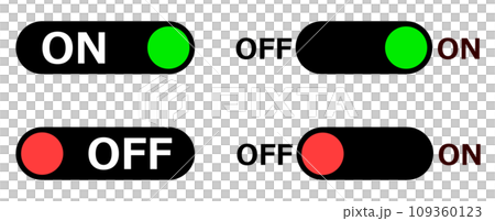電源の入切やONとOFFを切替えるスライドスイッチのイラスト 109360123
